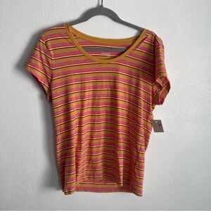 SO Favorite Tee striped pink orange purple NWT